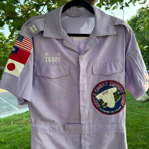 Vintage Satire Purple Flight Suit With Military Patches One Piece Size M/L - Picture 2 of 11